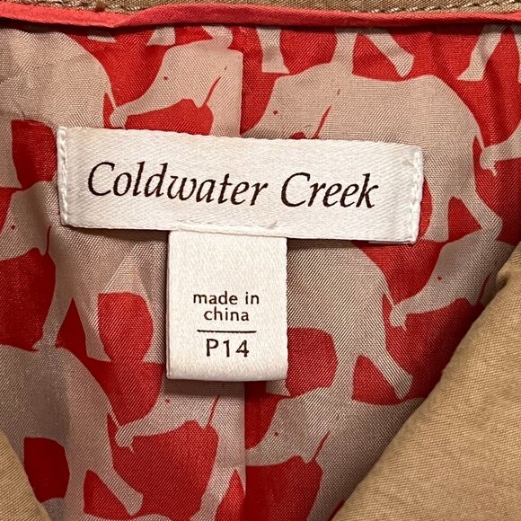 Coldwater Creek Safari Coat Field Jacket‎ Trench Coat Women Size P14 - Picture 2 of 13